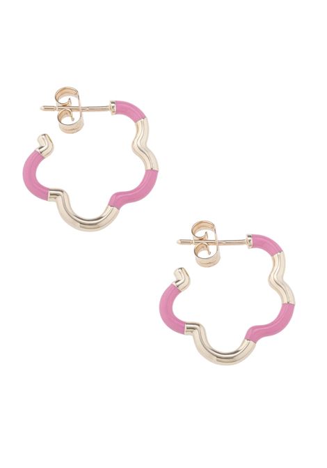 B Mini Earrings In Gold And Pink BEA BONGIASCA | BE256YGCRP